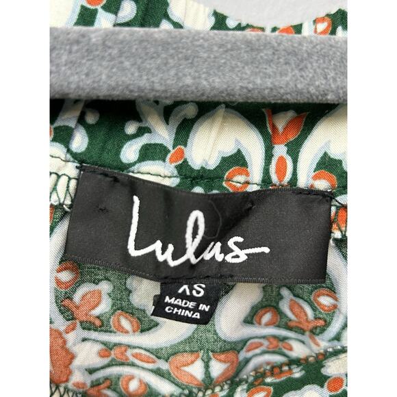 Lulus‎ Green Geometric Pattern Fringe Off Shoulder Mini Dress Womens Size XS - Picture 4 of 9